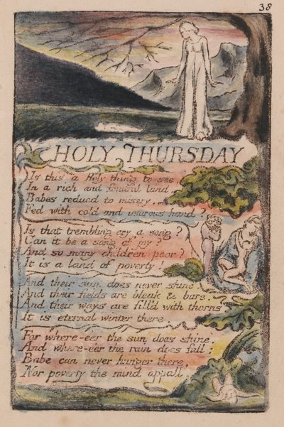 Songs of Innocence and of Experience, Plate 38, Holy Thursday (Bentley 33) by William Blake